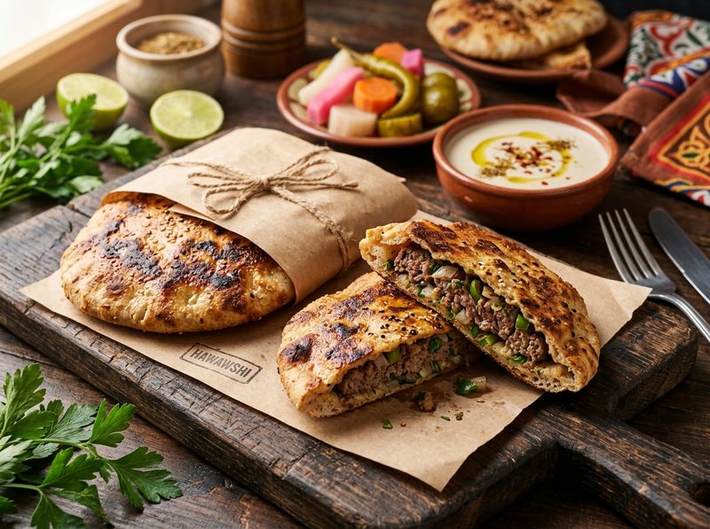 رغيف حواوشي لحم بلدي متبل